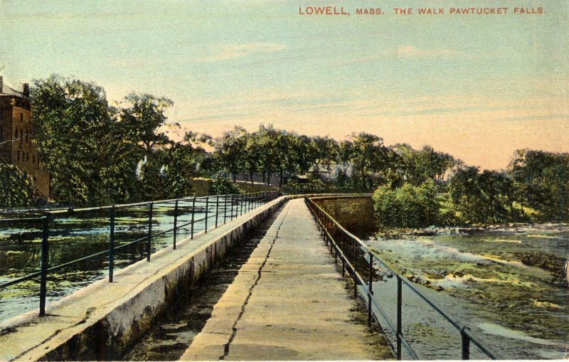 Northern Canal Walkway from a Post Card, Lowell MA